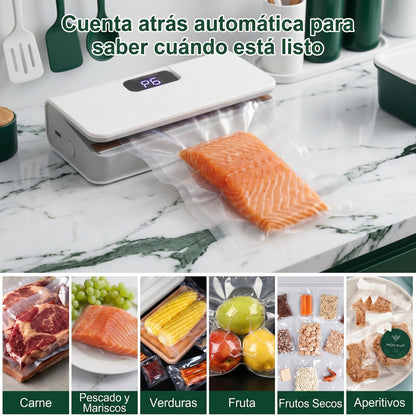 Sellador de Bolsas Portátil Magnetico con Cortador para Conservar tus Alimentos