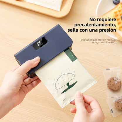 Sellador de Bolsas Portátil Magnetico con Cortador para Conservar tus Alimentos